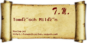Tomásch Milán névjegykártya