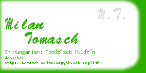milan tomasch business card
